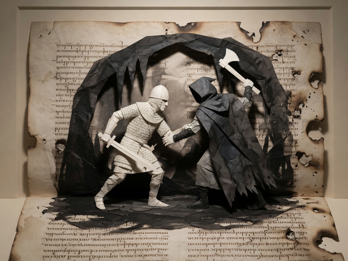 The fight in the mere-hall