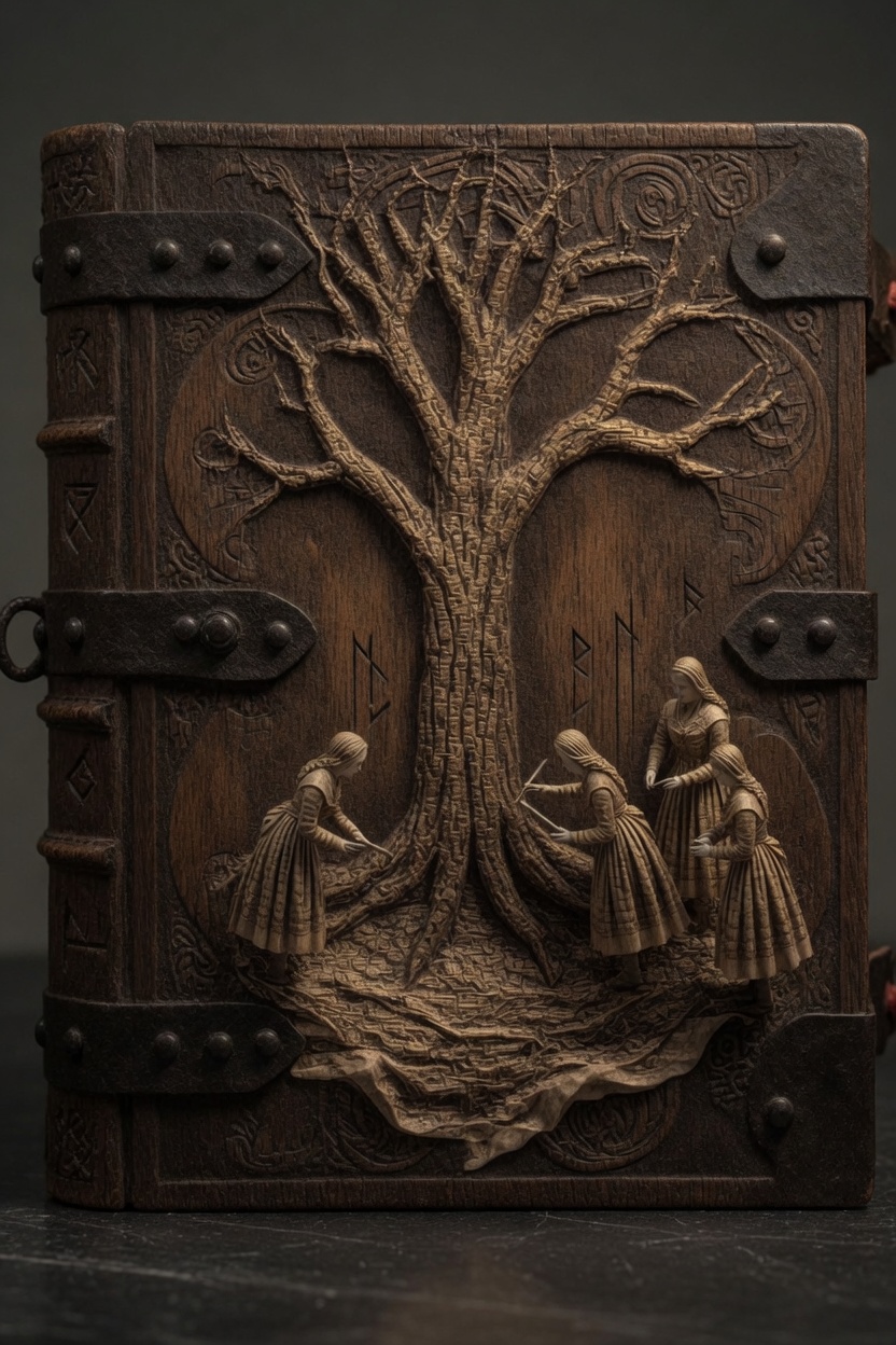 Front cover — carved oak, the Eddas